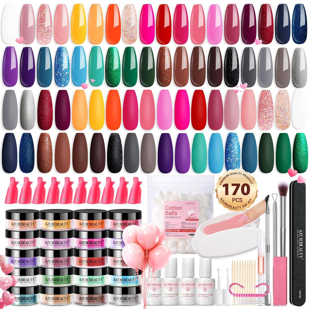 AZUREBEAUTY poudre-trempage kit ongles avec rendu durable et brillant