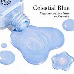 AZUREBEAUTY vernis Celestial Blue – échantillon teinte pour tester la couleur sur vos ongles.