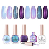 Vernis holographique AzureBeauty violet avec reflets changeants pour un look spectaculaire.