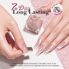 AZUREBEAUTY vernis oeil-de-chat rose brillant, application facile