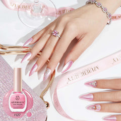 Vernis AzureBeauty Rose à brillance durable, tenue jusqu’à 7 jours.
