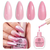 Vernis AzureBeauty Rose avec paillettes offrant une brillance éclatante sur les ongles.