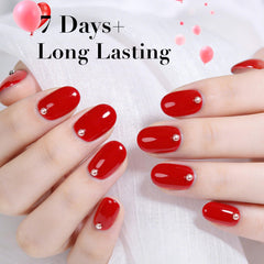 Vernis rouge AZUREBEAUTY a secha ge rapide sans lampe ultraviolette.