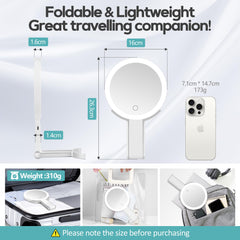 Miroir B Beauty Planet avec lumière tri-couleurs pour un rendu naturel.