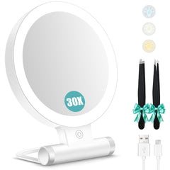 Miroir lumineux B Beauty Planet avec grossissement 1x et 30x pour retouches précises
