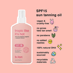 B.TAN huile bronezante au pamplemousse rose, soin et bronzage.