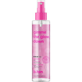 b.tan brume visage clair – bouteille visible et éclat progressif doux.