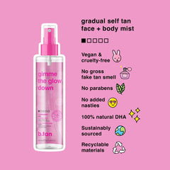 b.tan brume visage clair – eau de rose apaisante pour la peau.