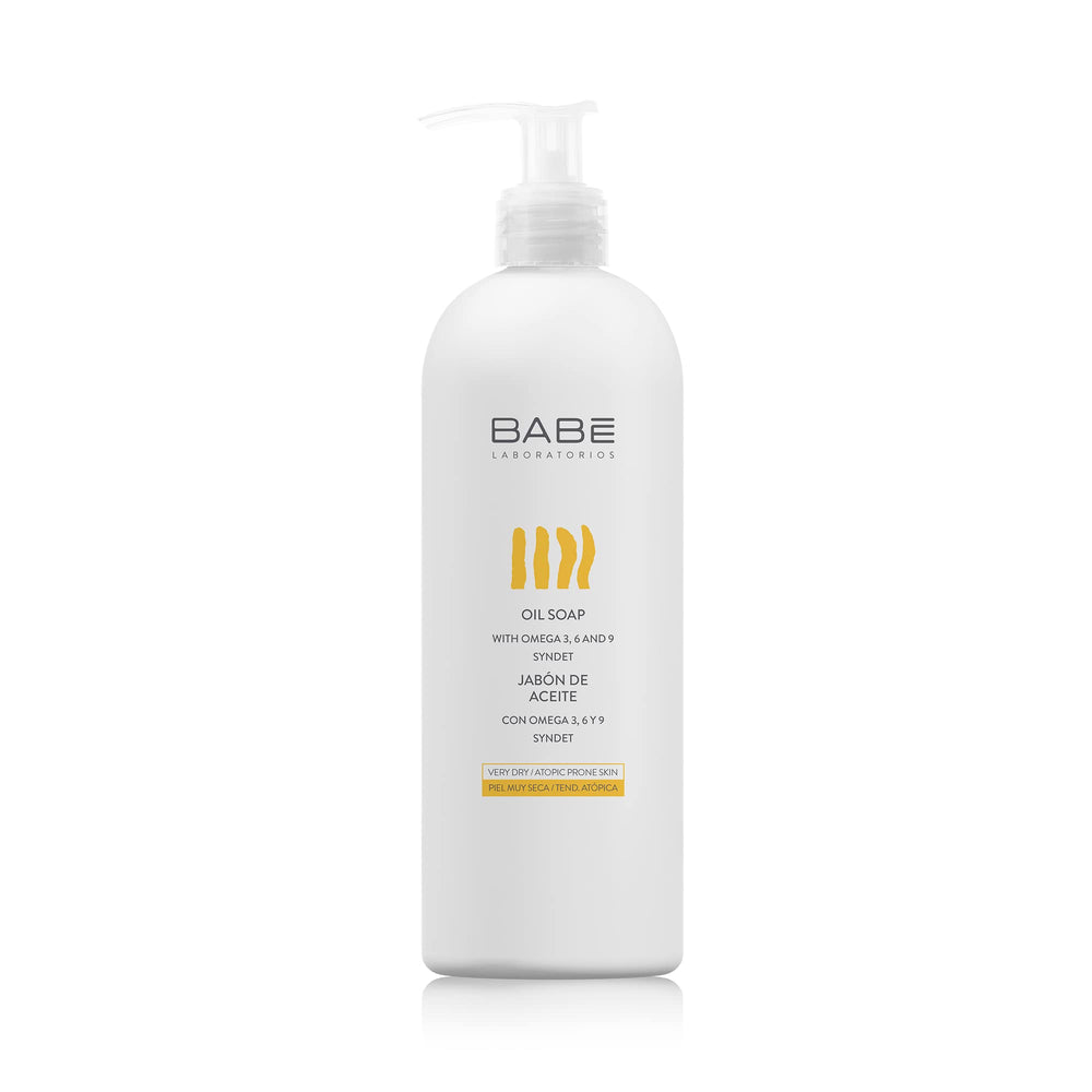 Savon huile Babe Laboratorios 500 ml – bouteille pompe pour hygiène pratique et hydratation.