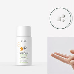 Protection solaire quotidienne Babe, peau protégée et fraîche.