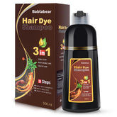Bablabear Shampoing colorant brun châtain noisette, bouteille prête pour une couleur uniforme.