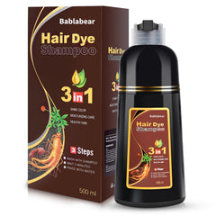 Bablabear Shampoing colorant brun châtain noisette, bouteille prête pour une couleur uniforme.