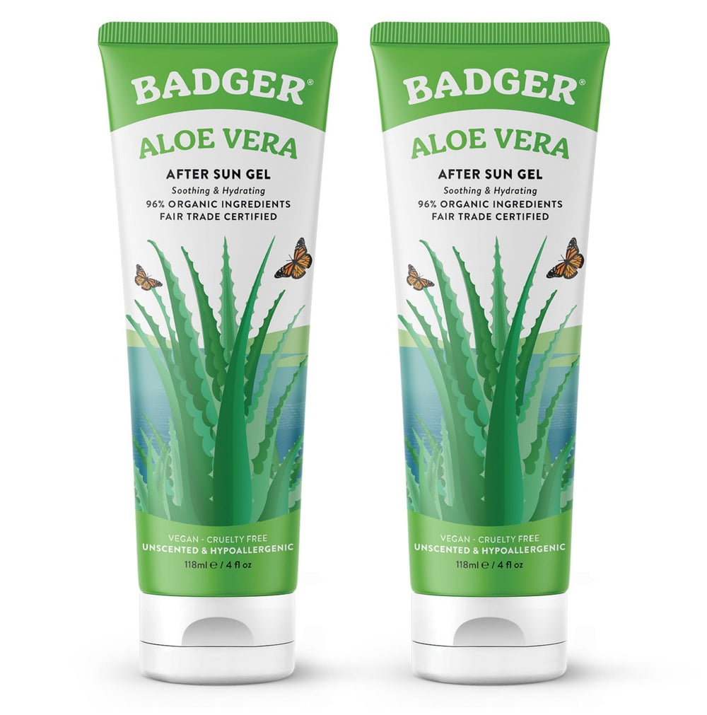 Badger Aloe Vera Gel pour le visage et le corps, application douce et non collante