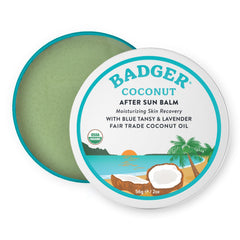 Badger Coconut AfterSun en boîte métallique 2 oz, soin hydratant après soleil