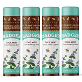 Badger Cool Mint Cocoa Butter Lip Balm stick ready for long-lasting hydration.