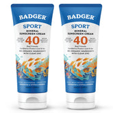 Badger crème solaire minérale respectueuse des récifs SPF 40, bouteille prête pour l’extérieur.