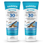 Badger Crème Solaire Minérale SPF 30 — bouteille voyage, protection UVA et UVB fiable.