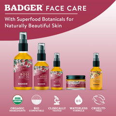 Badger huile pour le corps rose, ingrédients organiques riches en nutriments