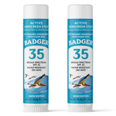 Badger stick solaire minéral visage SPF35, protection rapide et douce