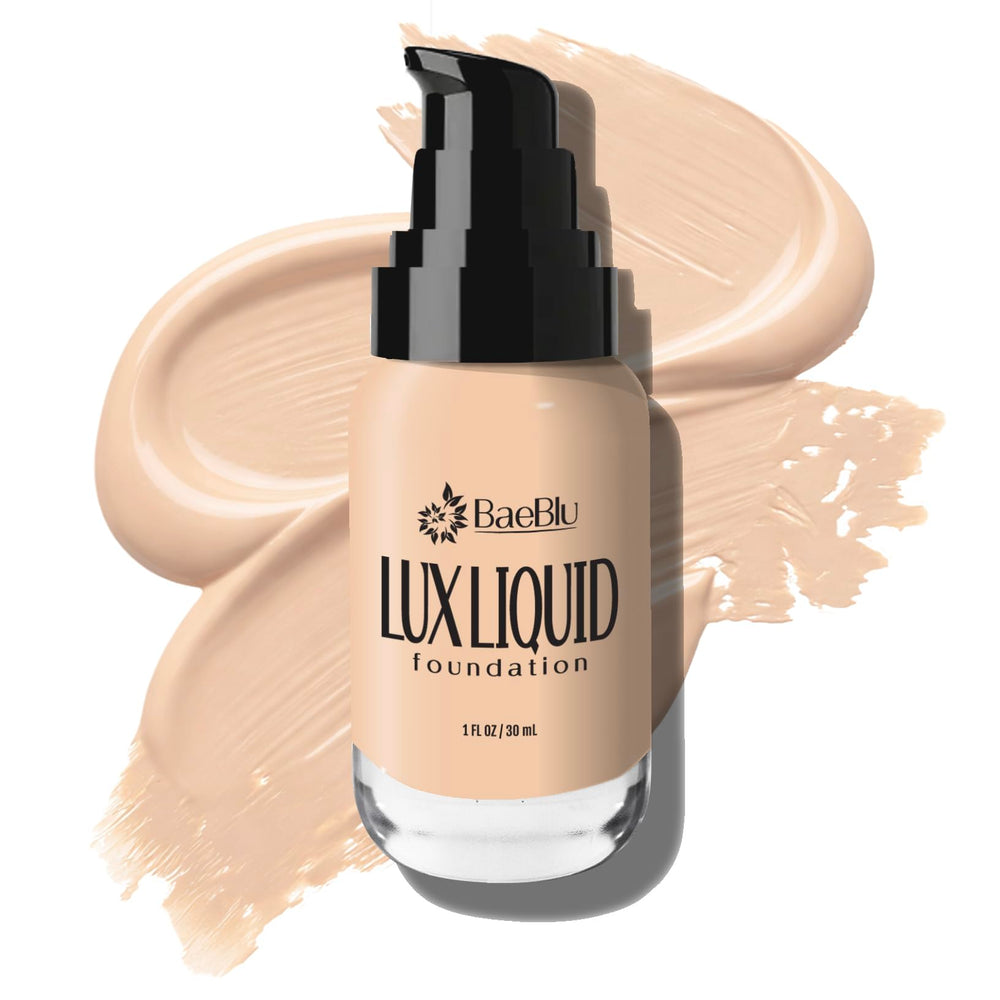 BaeBlu LUX Foundation: bouteille pompe sans air pour une application précise et fluide.