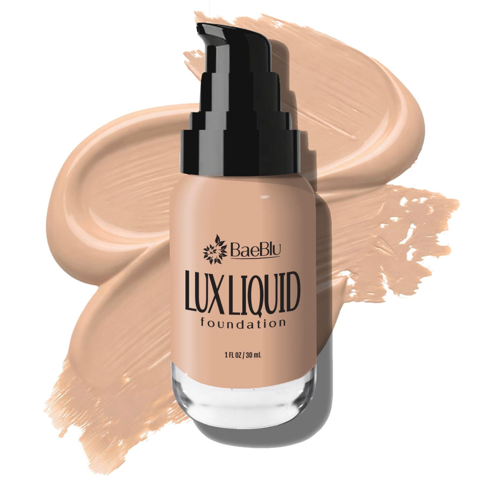 BaeBlu Lux Foundation, bouteille pompe sans air pour une application précise et sans gaspillage.