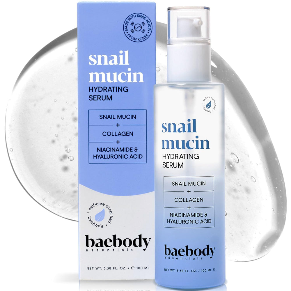 Baebody Sérum Mucin Escargot – flacon élégant prêt à hydrater en profondeur