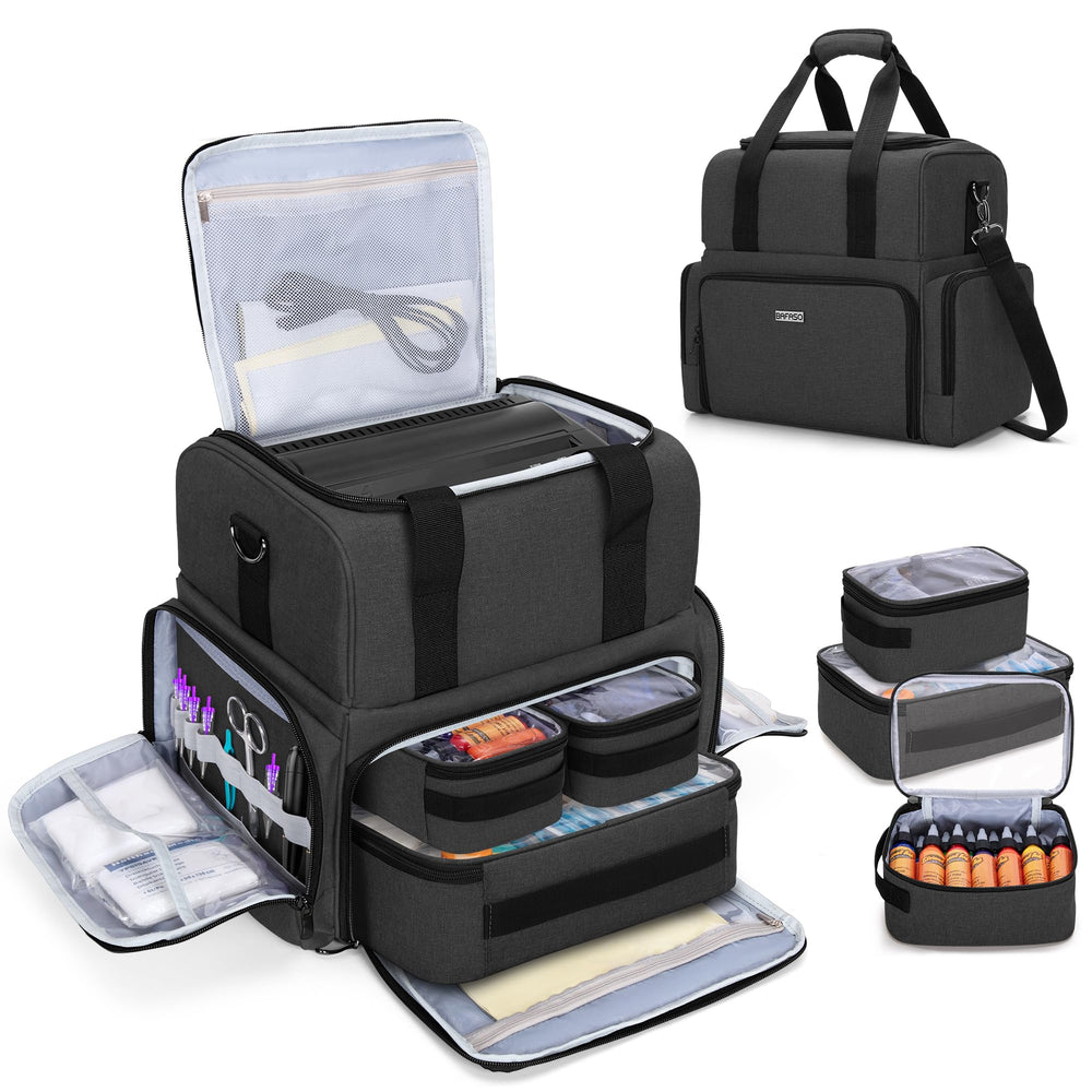 BAFASO grand-etui tatouage avec 3 poches intérieures amovibles, rangement modulable.