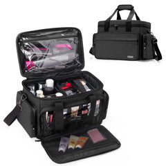 BAFASO grand sac maquillage noir – vue d'ensemble pour rangement pratique
