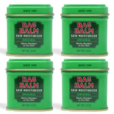 Bag Balm dans sa boîte ouverte, hydratation rapide des zones sèches.