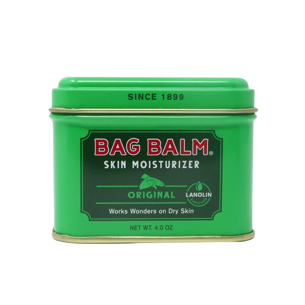 Bag Balm Vermont Original dans son tin, hydratation polyvalente pour peau sèche.