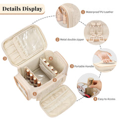Bagmoly Sac Maquillage Compartiment Pinceaux sur le couvercle pour les pinceaux.