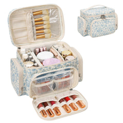 Bagmoly trousse maquillage coton fleurs matelassé pour rangement élégant.