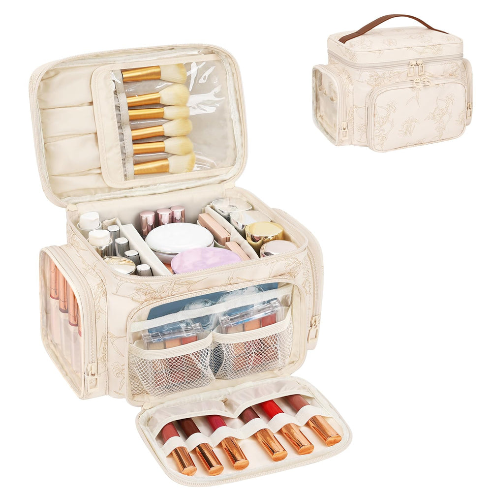 Bagmoly trousse maquillage grande capacité prête pour le voyage et le rangement.