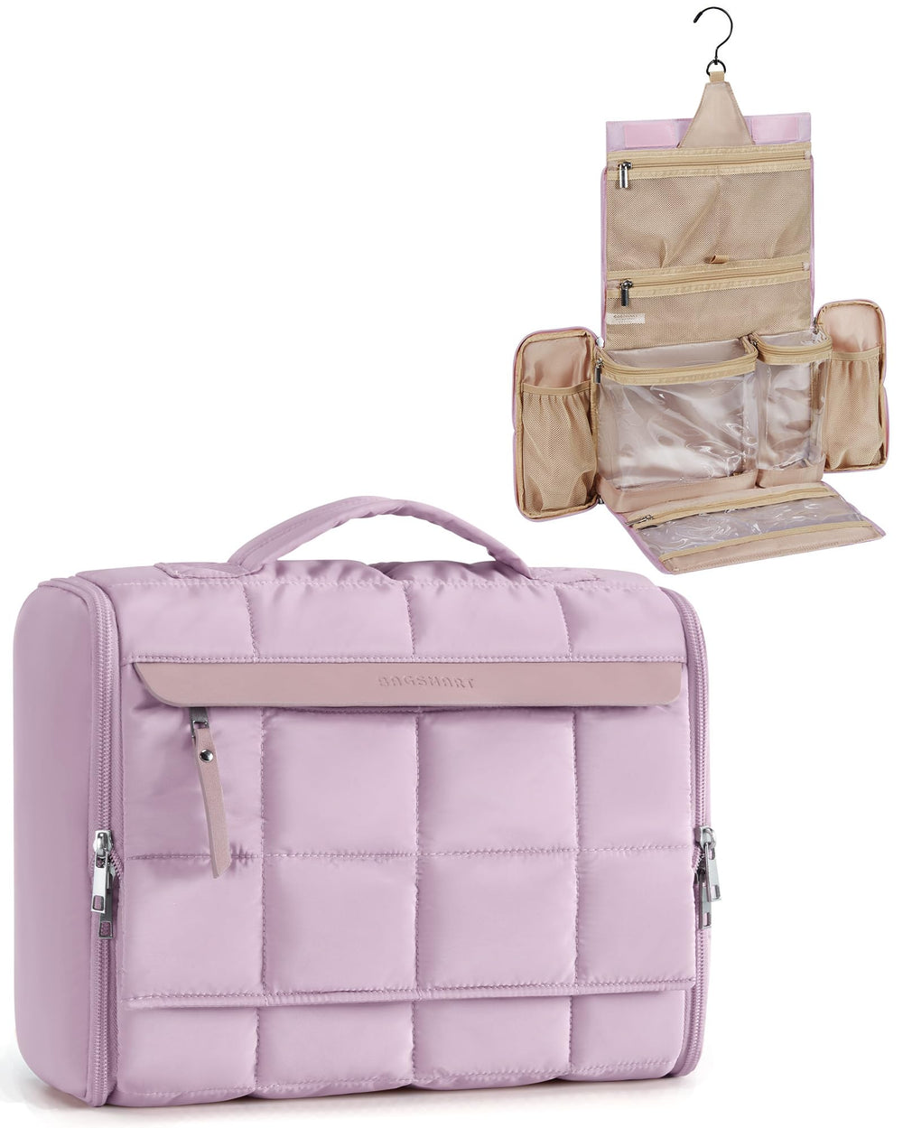 BAGSMART sac de toilette grande capacité pour organiser vos essentiels de voyage.