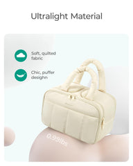 BAGSMART sac toilette voyage rose foncé, grands compartiments pour bouteilles debout et accès rapide
