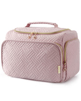 BAGSMART sac de toilette rose avec grande ouverture intérieur pour un accès rapide