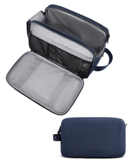 BAGSMART Trousse toilette homme navy ouverte, rangement pratique pour voyages.