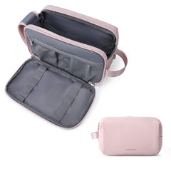 BAGSMART trousse toilette rose, extérieur imperméable pour voyage