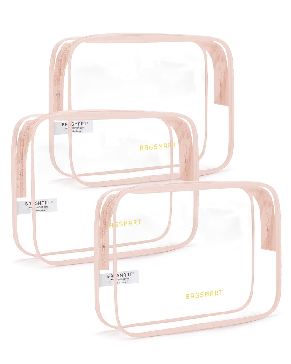 BAGSMART trousse de toilette transparente ensemble 3 pièces idéale voyage
