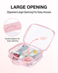 BAGSMART trousse transparente etanche à coutures renforcées évitant les fuites.