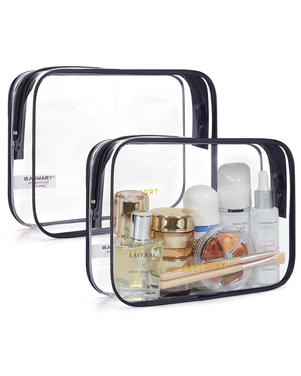 BAGSMART trousse de toilette transparente pour cabine, accès rapide au contrôle.
