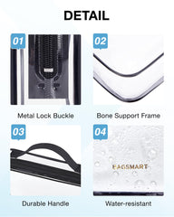 BAGSMART PVC transparent: nettoyage facile et rangement durable.