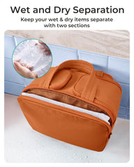 BAGSMART Trousse Puffy Sandstore Brun, ouverture double côté pour faciliter l’accès