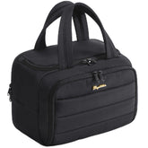 Bagstellar Trousse noire avec ouverture large pour organiser les essentiels en voyage.