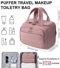 Bagstellar Trousse toilette rose foncée centrale avec diviseur pour organisation