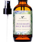 Baja Basics – Bouteille spray Longsheng eau de riz et romarin pour stimulation capillaire.