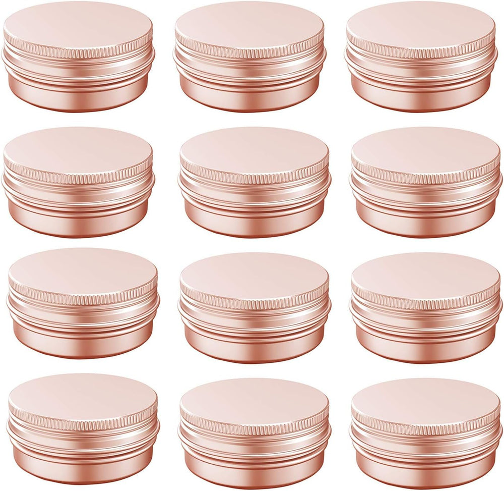 BallHull boîte aluminium or rose 1oz avec bouchon vissé, idéale pour baume à lèvres.