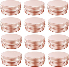 BallHull boîte aluminium or rose 1oz avec bouchon vissé, idéale pour baume à lèvres.