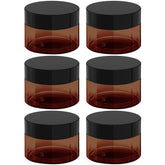 BallHull pots cosmétiques ambrés 4 oz avec bouchon noir, étanches pour voyage