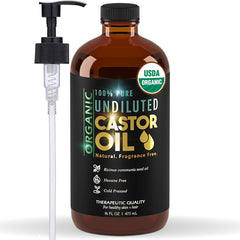 BALM OF GILEAD huile de ricin – bouteille ambrée avec pompe pour une application rapide et hygiénique